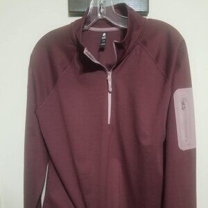 Sierra Activewear Running Pullover Large Burgundy Yoga Sports Fitness